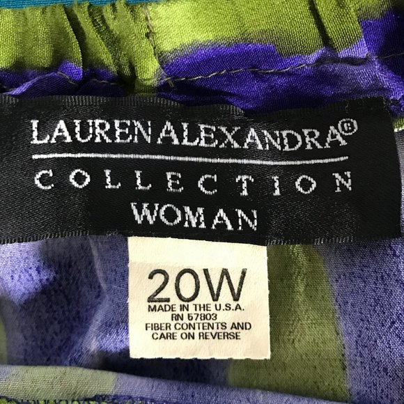 LAUREN ALEXANDRA 20W Bold Print Faux Wrap Skirt/VINTAGE - Picture 3 of 4